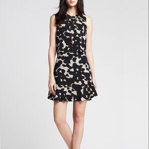 Banana Republic Printed Crepe Cutout Dress Size 0